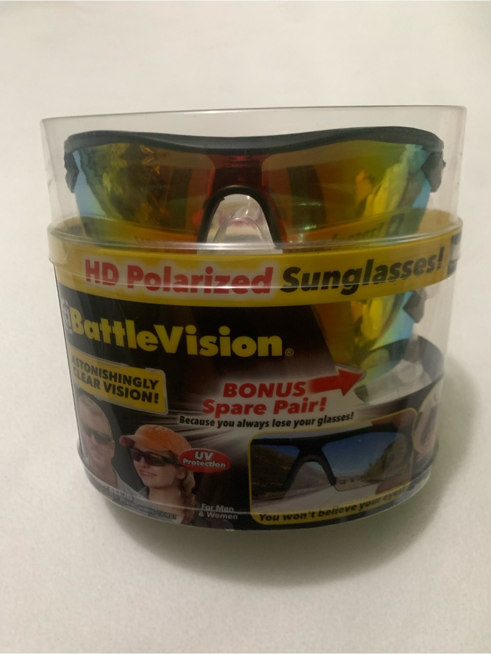 BattleVision HD Polarized Mirrored Sports Sunglasses - Includes Bonus Spare